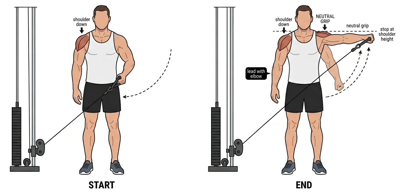 Cable lateral raise form